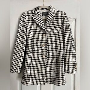 Ann Taylor Houndstooth Style B&W Business Career Jacket Blazer